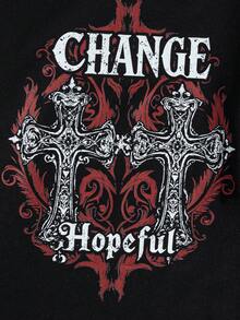 SHEIN Herren Rundhals Langarm Baumwolle Regular T-Shirt, Geschenk für den Freund - Schwarz - Übersicht 6