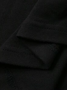 Livesso Áo thun nữ cổ lọ màu trơn dáng ôm, áo dài tay mùa thu - màu đen - Xem 7