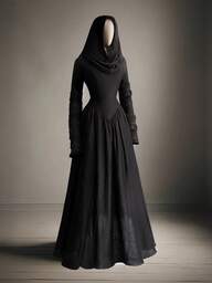 Sunspun Elegant Vintage Solid Color High-Waisted Slim Fit Dress