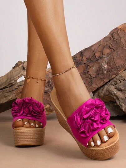 Sandalias de plataforma con cuña de cuerda tejida para mujer, estilo de vacaciones BOHO Chic Retro del Oeste americano para fiestas y festivales de música