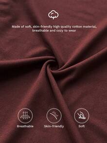 FavEase Đầm ôm sát cổ vuông tay loe, thường ngày cho mùa xuân và mùa thu - Màu Đỏ Sâu - Xem 3