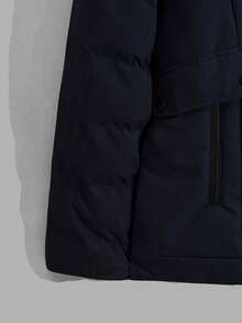 EURMUSE Men Long Fit Hooded Special Pockets Good Quality Winter Coat - Navy Blue - View 3