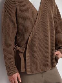 Manfinity CityGents Men's Casual Solid Color Tie-Up Wrap Cardigan, Autumn/Winter Japanese Sweater Coat, Kimono Sweater, Brown Sweater Coat It Is Great For Couples And Makes An Excellent Gift Idea For Boyfriends Or Husbands Or Friends , Fall