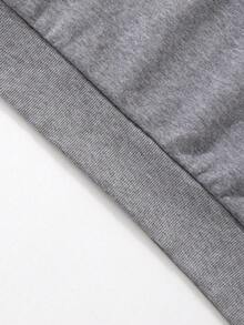 2 件套女童韩版休闲灰色运动衫配蝴蝶结和紧身裤套装 - 灰色 - 查看 5