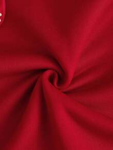 GlowEve Áo nỉ cổ tròn tay dài đính nơ và đá pha lê cho nữ - Đỏ - Xem 7