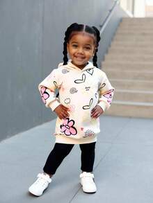 SHEIN Baby Girl Cute Floral Pattern Knit Sweatshirt, Versatile For Autumn/Winter Fall - Multicolor - View 8