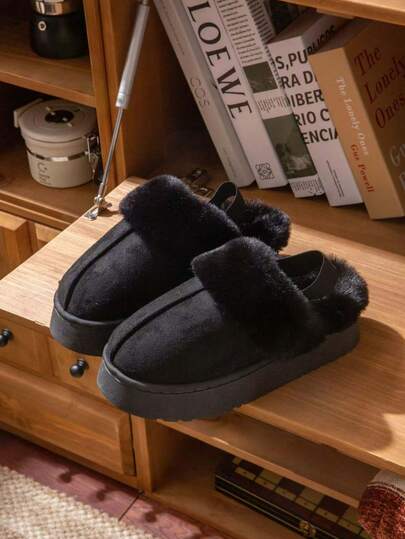 Botas de nieve retro de felpa para mujer 2025 otoño nuevos zapatos de algodón de moda de suela gruesa botas casuales versátiles