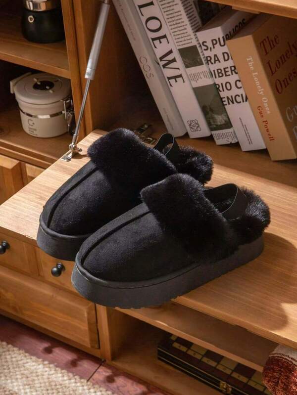 Botas de nieve retro de felpa para mujer 2025 otoño nuevos zapatos de algodón de moda de suela gruesa botas casuales versátiles