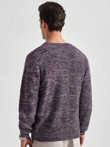 Manfinity CityGents Jersey de cuello redondo de manga larga casual para hombre, otoño/invierno - Multicolor - Ver 5
