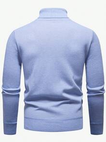 Manfinity Mode Men's Turtleneck Thermal Lined Thermal Lined Long Sleeve Casual Sweater, Autumn/Winter - Blue - View 2