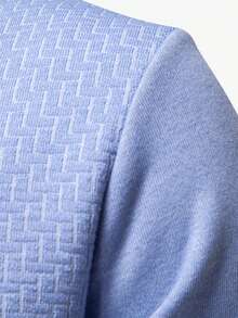 Manfinity Mode Men's Turtleneck Thermal Lined Thermal Lined Long Sleeve Casual Sweater, Autumn/Winter - Blue - View 3
