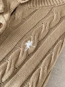 INAWLY 女士时尚休闲度假甜美经典钩针开衫 - 杏色 - 查看 7