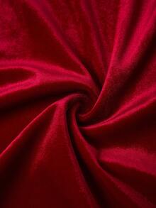 Ellevyn 女士针织弹力修身心形领灯笼袖优雅日常穿着秋冬连衣裙，适合圣诞节、节日派对 - 紅色 - 查看 11