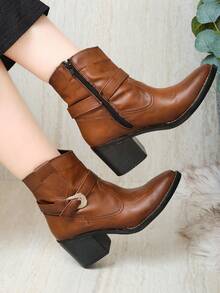 Women Ankle Boots & Booties - Camel - View 3