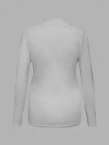 Modmama 孕妇纯色休闲立领长袖百搭T恤 孕期服装 产后服装 - 灰色 - 查看 9