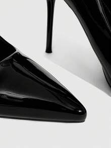 CUCCOO SZL Women's Pointed Toe Buckle Design Classic High Heel Pumps - Black - View 5