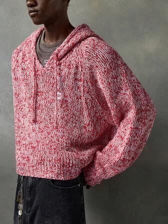 NEON BLANC NEON BLANC Men's Knit Pullover Sweater, Colorful Mesh Hooded Thick Sweatshirt, Coarse Knit Texture Premium, Loose Fit Tailoring, Hand Wash Or Dry Clean, Suitable Globally, For Fall Winter