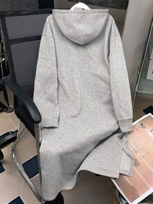 Resyla 女式羊毛连帽连衣裙，配有抽绳和纽约 NYC 字母印花，长袖运动衫图案套装