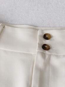 Airaco Women's Elegant Ruched Ruffle Suit Set, Suitable For Commuting, Vacation, And Gatherings, Autumn/Winter - Apricot - View 6