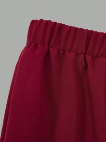 青少年女孩圆领短袖休闲字母图案时尚夏季T恤套装 - 彩色 - 查看 7