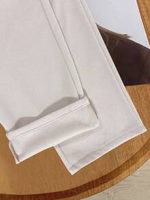 Franclia Quần dài ôm vừa vặn thời trang dành cho nữ, mùa đông - Màu be - Xem 5