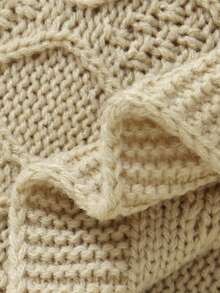 SHEIN 新生儿婴儿蓝色彼得潘领毛衣连体裤，绅士风小翻领连体裤，休闲简约 - 卡其色 - 查看 6