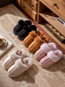 女士家居拖鞋 - 棕色 - 查看 4