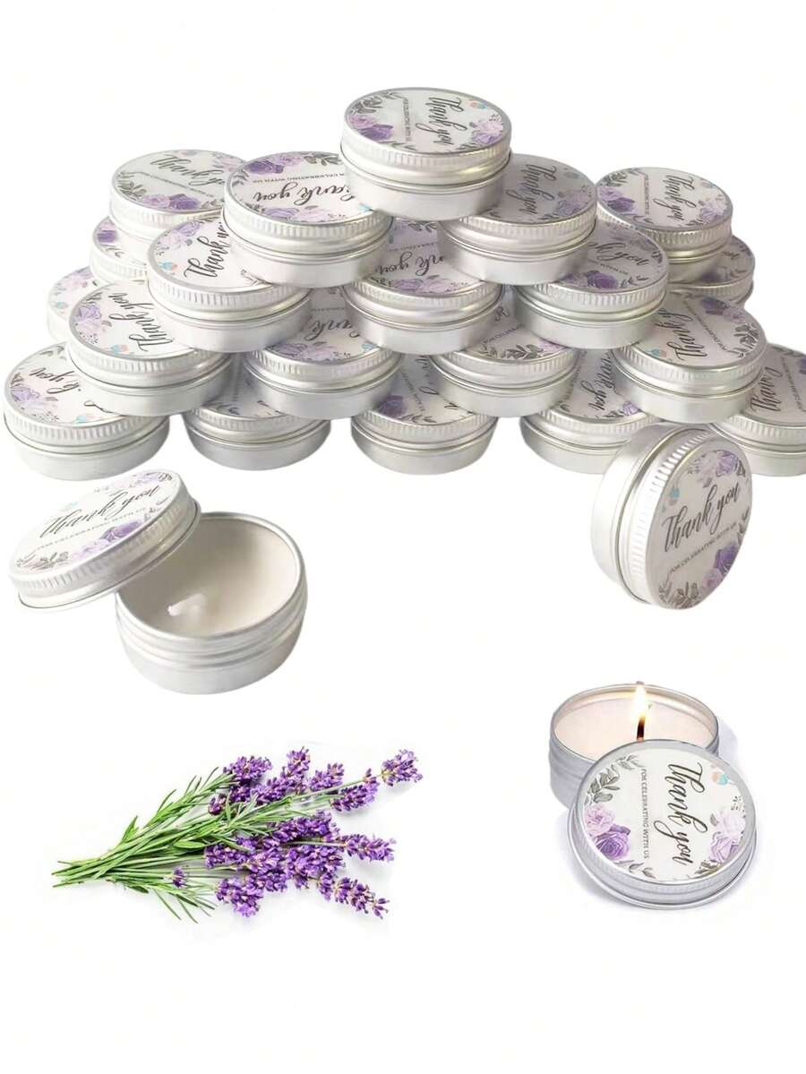 1/10/20 Pcs Wedding Candles Gift Wedding Favors For Guests Lavender Scented Soy Wax Candle Aromatherapy Candle Favors For Bridal Shower Rustic Wedding Party Guests Bride, Elegant Flower, Fall In Love, Sunflowers, Green Leaf Halloween, Spooky, Autumn, Festival, Holiday , Winter, Holiday, Festival,Room Decor,Gifts Birthday Graduation - Multicolor - View 1