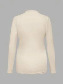 Modmama 2件装孕妇休闲纯色立领长袖T恤孕妇装2件装孕妇高领上衣女式高弹力孕妇装 - 彩色 - 查看 9