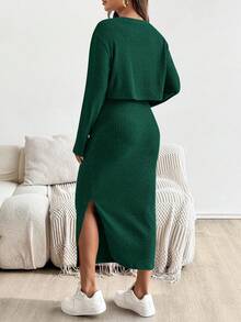 SHEIN Dwuczęściowy komplet ciążowy z okrągłym dekoltem i krótkim rękawem