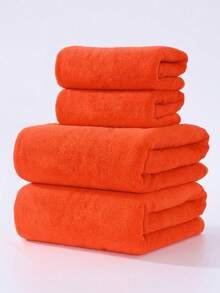 SHEIN 1 pieza/2 piezas Toalla de terciopelo coral, súper suave y absorbente, sin pelusa para baño, playa, hogar, piscina, salón, decoración de otoño, vuelta al colegio, 27.5x55, 27.5x70, 35x67cm