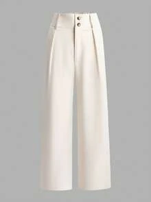 Airaco Women's Elegant Ruched Ruffle Suit Set, Suitable For Commuting, Vacation, And Gatherings, Autumn/Winter - Apricot - View 4