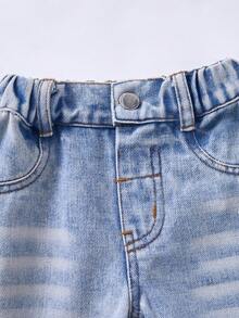 女宝宝浅蓝色阔腿牛仔裤，清新可爱浅蓝色 - 淺色水洗藍 - 查看 6