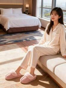 女士家居拖鞋 - 粉色 - 查看 4