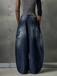 NEON BLANC Carpenter Pocket Casual Versatile Wide Leg Jeans