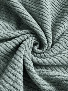 SHEIN Maternity Solid Color Round Neck Short Sleeve Top And Skirt 2 Pieces Set Knit Two Piece Set Modest Two Piece Set Two Piece Set Women Dress Ribbed Two Piece Set Comfortable Two Piece Set - Blue - View 7