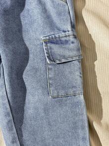 SHEIN 2pcs/Set Infant Toddler Unisex Baby Boy/Girl Casual Bear Print Long Sleeve Crew Neck Sweatshirt & Blue Elastic Waist Pocket Denim Pants Set, Suitable For Casual, Outdoor, Travel, Fits 6 Months To 2-3 Years Old, Autumn/Winter Baby Set Autumn Winter Season Baby Casual Sets Baby Boy Winter Sets Baby Boy Sweatsuit Baby Boys Outfit Baby Tracksuit Baby Boy Street Wear Baby Boy Sweatsuit Infant Boy Clothes With Bear - Multicolor - View 6