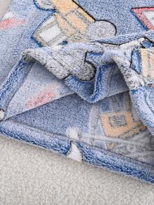 Winter  2pcs Boys Glow-In-The-Dark Star Pattern Fleece Colorblock Ribbed Starry Sky Feeling Pants And Long Sleeve Casual Comfortable Pajama Set