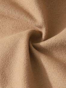 Sparklyn 少女驼色腰部收紧优雅羊毛混纺双排扣夹克，通勤百搭