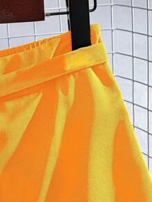 GlowEve Women's Elegant Solid Color Mermaid Hem Skirt, Suitable For Commuting - Yellow - View 4
