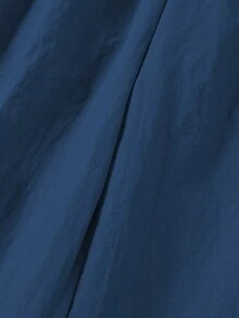 SHEIN Quần dài thường ngày in họa tiết sọc hai bên cạp chun cho bé gái tuổi teen - Màu xanh lam - Xem 3