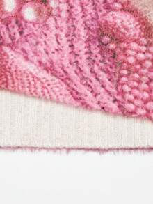 EMERY ROSE 2025 Pull de Noël pour femmes grandes tailles, Top tricoté avec impression 3D du Père Noël en perles roses - Framboise - Voir 5