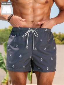 Manfinity Swimmode Herren Modische Strandhosen, geeignet für den Sommer, Hawaii-Stil - Dunkelgrau - Übersicht 4