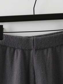 GlowEve 2件套女士时尚简约设计百搭休闲毛衣套装 - 灰色 - 查看 4