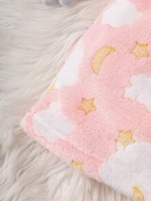 SHEIN 年轻女孩针织蓬松连帽休闲开衫家居服 - 淺粉色 - 查看 3