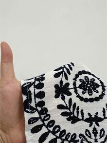 Sunnyshic Women's Fashion Commuter All-Over Print Skirt - Black and White - View 6