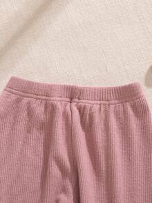 Souflis Souflis 2 Stücke Set: Lässige Jacke mit Fleecekragen und klassische normale Hose, geeignet für Schule, Ausflüge und zum Spielen, Mädchen-Kleinkind-Outfit, Baby-Winter-Sets für Mädchen, warme Baby-Mädchen-Kleidung, Kleinkind-Winterkleidung, 2 Stücke Baby-Set für Herbst und Winter