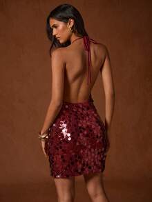 Glamine Đầm ôm sát cổ chữ V sâu, hở lưng, yếm, phối sequin gợi cảm và quyến rũ, đầm ngày Valentine, trang phục dự tiệc, trang phục nữ, đầm sequin màu đỏ rượu vang, đầm cocktail ngắn, đầm hẹn hò, đầm tốt nghiệp, đầm dự tiệc gợi cảm, đầm dự tiệc cho nữ, đầm đỏ gợi cảm, đầm dự tiệc cho nữ, đầm sequin đỏ, đầm dự tiệc gợi cảm, trang phục sinh nhật cho nữ, trang phục sinh nhật, trang phục sinh nhật cỡ lớn, trang phục đi nghỉ mát cho nữ, trang phục nghỉ hè, trang phục đi biển, trang phục đi biển cho nữ, trang phục đi nghỉ mát nhiệt đới cho nữ, trang phục nghỉ dưỡng cho nữ - Màu Đỏ Sâu - Xem 2