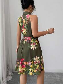 Vestido de algodón de hombros descubiertos a rayas de moda para mujer, de verano - Multicolor 10 - Ver 5