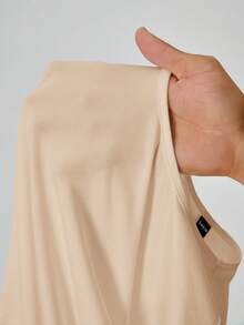 SHEIN PETITE Solid Long Sleeve Slim Fit White T-Shirt Bodysuit